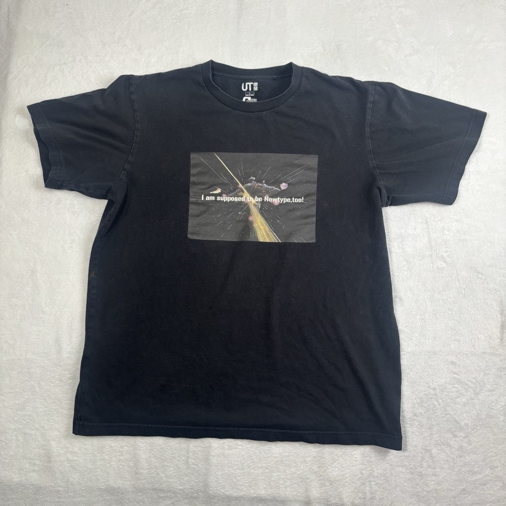 Uniqlo Gundam 40th Anniversary Black SS Graphic Shirt A BAOA‎ QU Newtype Men's L